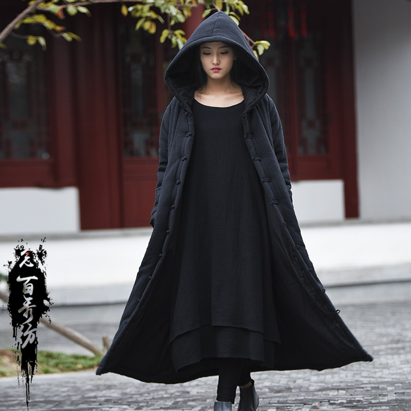 Warm women's long cotton coat 9