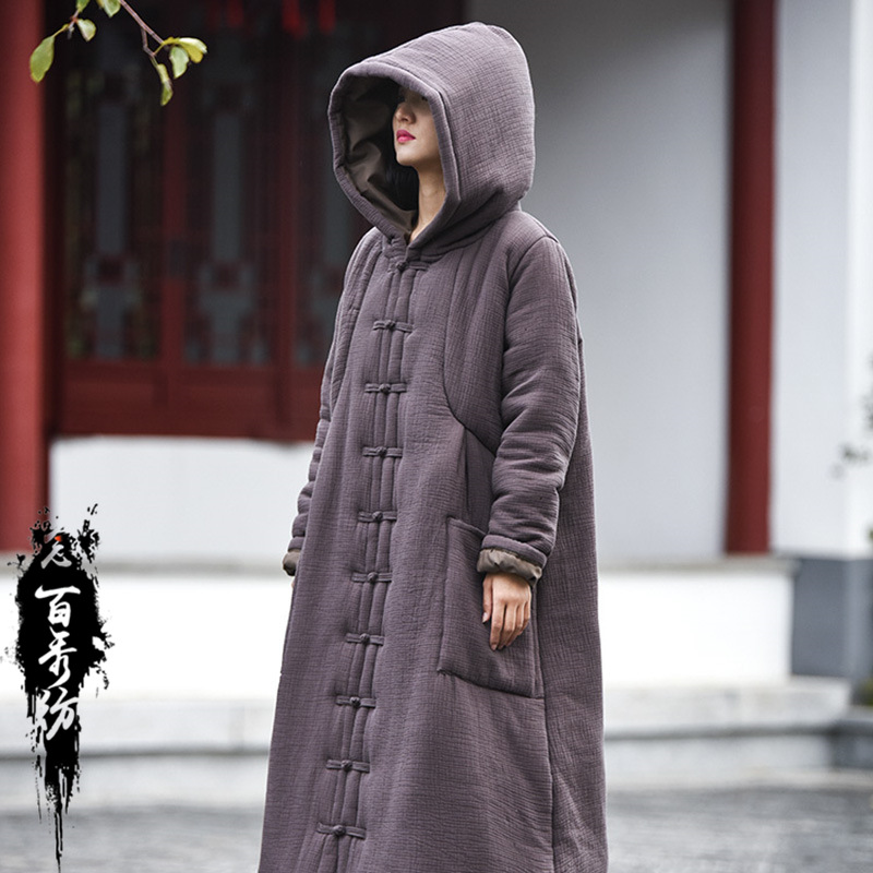 Warm women's long cotton coat 9