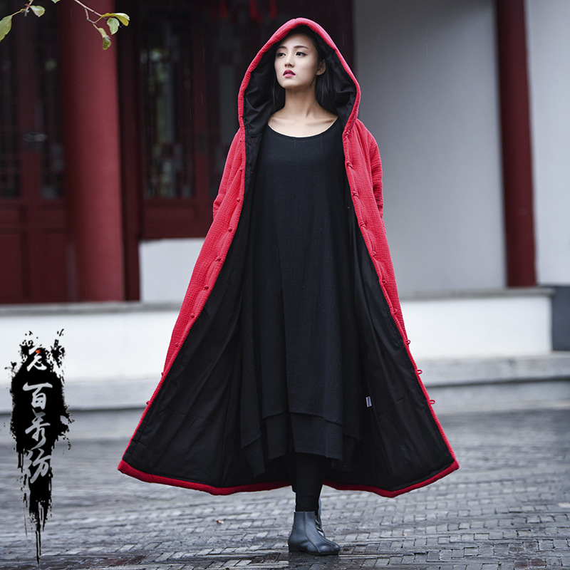 Warm women's long cotton coat 9