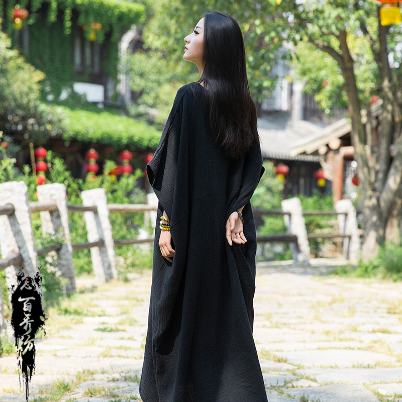 Artistic double-layer bamboo robe dress 25