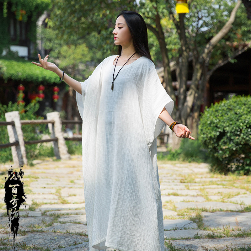 Artistic double-layer bamboo robe dress 25 02