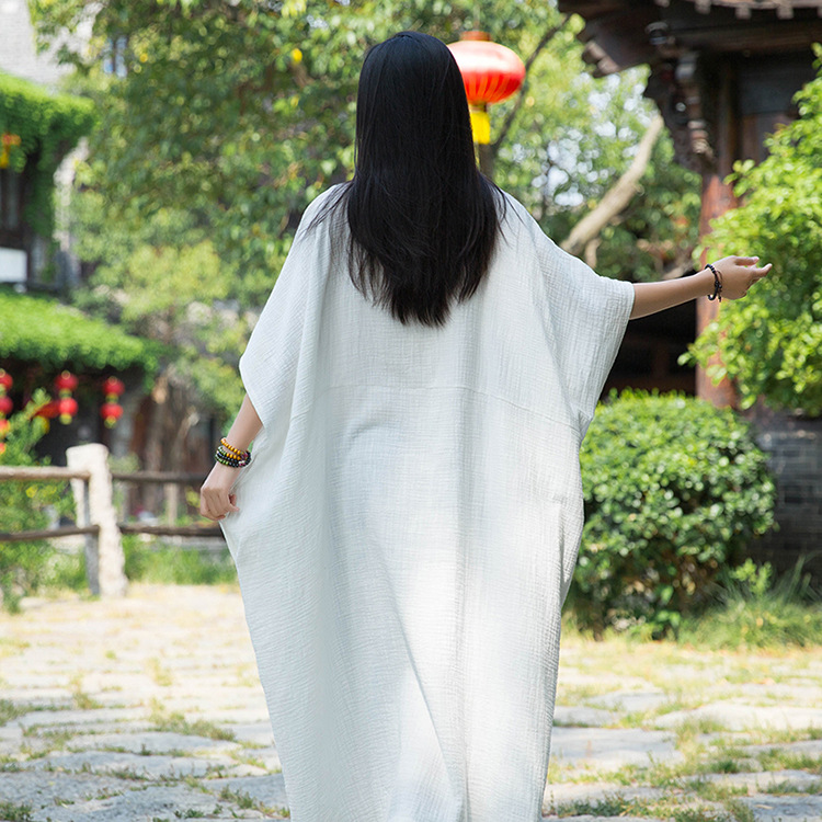 Artistic double-layer bamboo robe dress 25