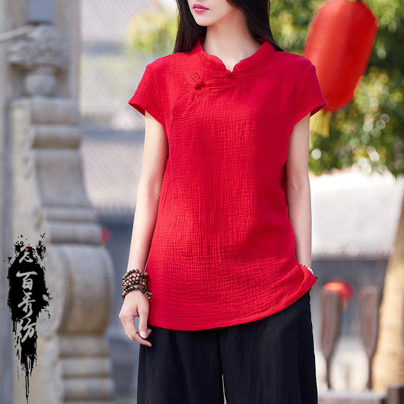 Half-sleeved button-down T-shirt 22