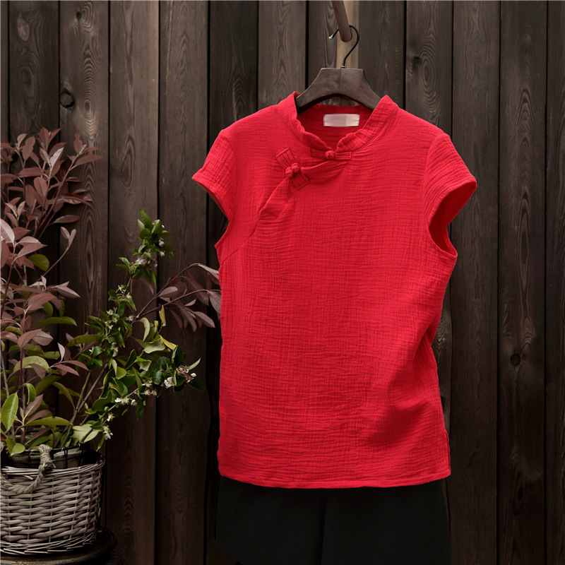 Half-sleeved button-down T-shirt 22