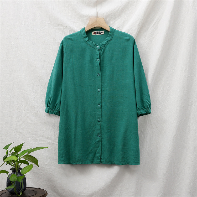 Casual single-breasted stand collar shirt 33