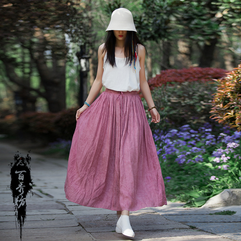 Cotton, Linen, Tie-Dye Skirt 29 01