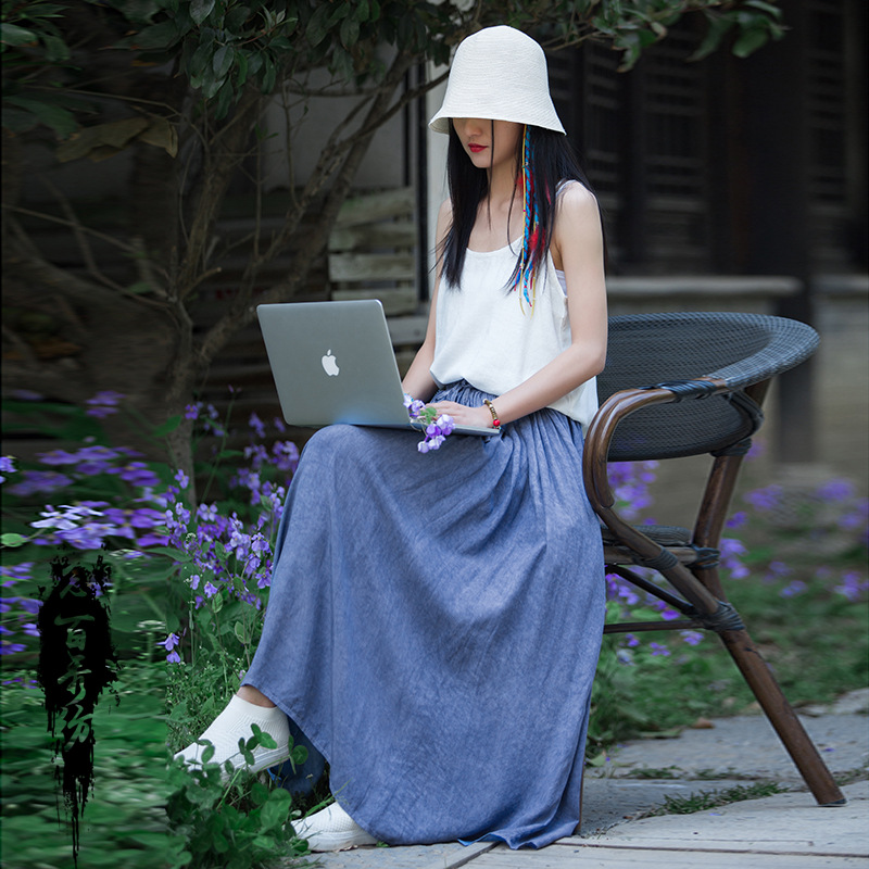 Cotton, Linen, Tie-Dye Skirt 29 02