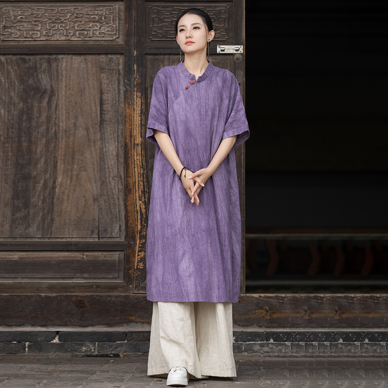 Stand collar slanted dress 47