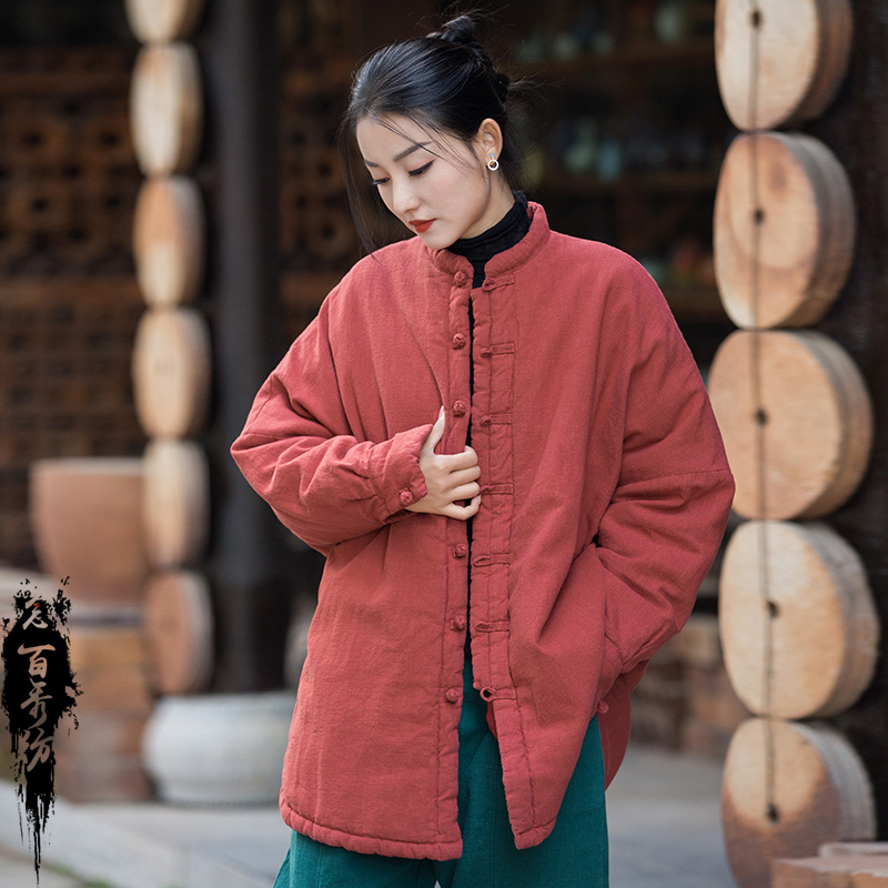 Women's buttoned cotton coat 44